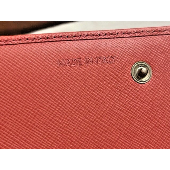 Authentic Prada Saffiano Leather Bifold Long Light Pink 2 tone Wallet w/snaps - Picture 3 of 15